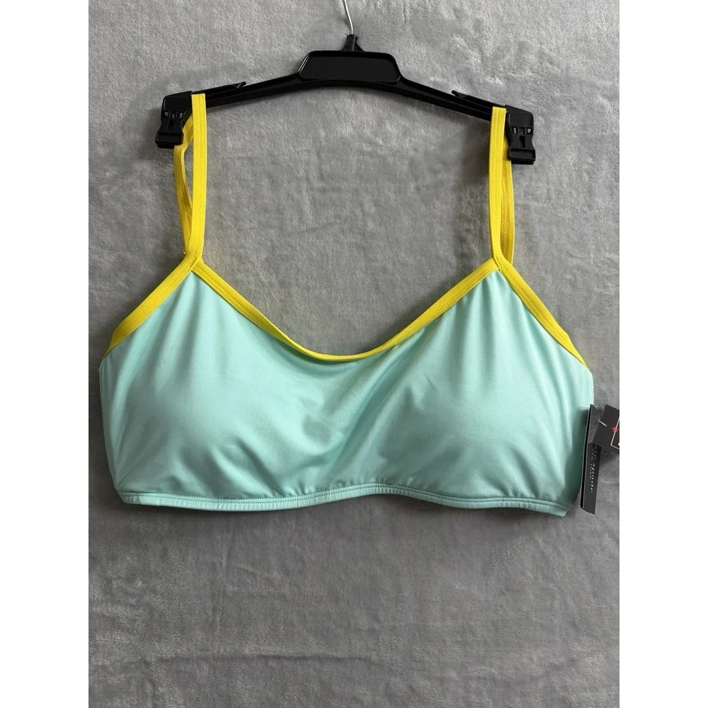 Kate Spade Womens‎ Contrast-Trim Bralette Bikini Top  Low Tide. Size L